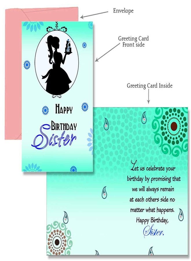 Alwaysgift Happy Birthday To My Best Sister Greeting Card & Golden Rose Hamper, Birthday Card for Sister, Birthday Cards for Girl, Birthday Card for Women, Happy Birthday Note Card - Image 3